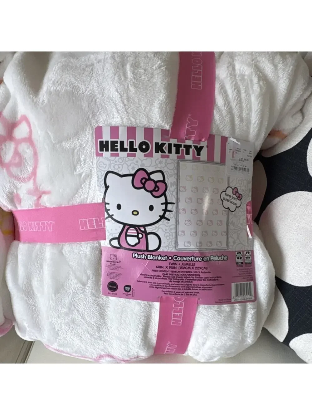NWT Hello Kitty Pastel Rainbow Ombre Rows Blanket Twin 60x90 Jay Franco 2024